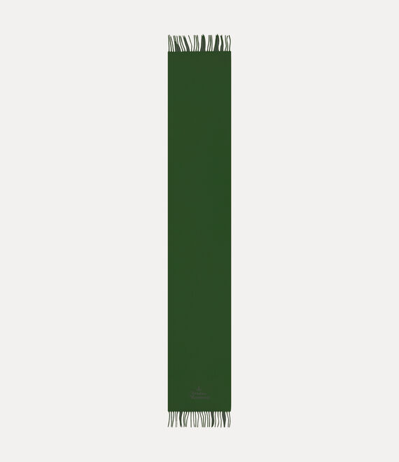 Vivienne Westwood 30x180 Embroidered Logo Scarf in dark green